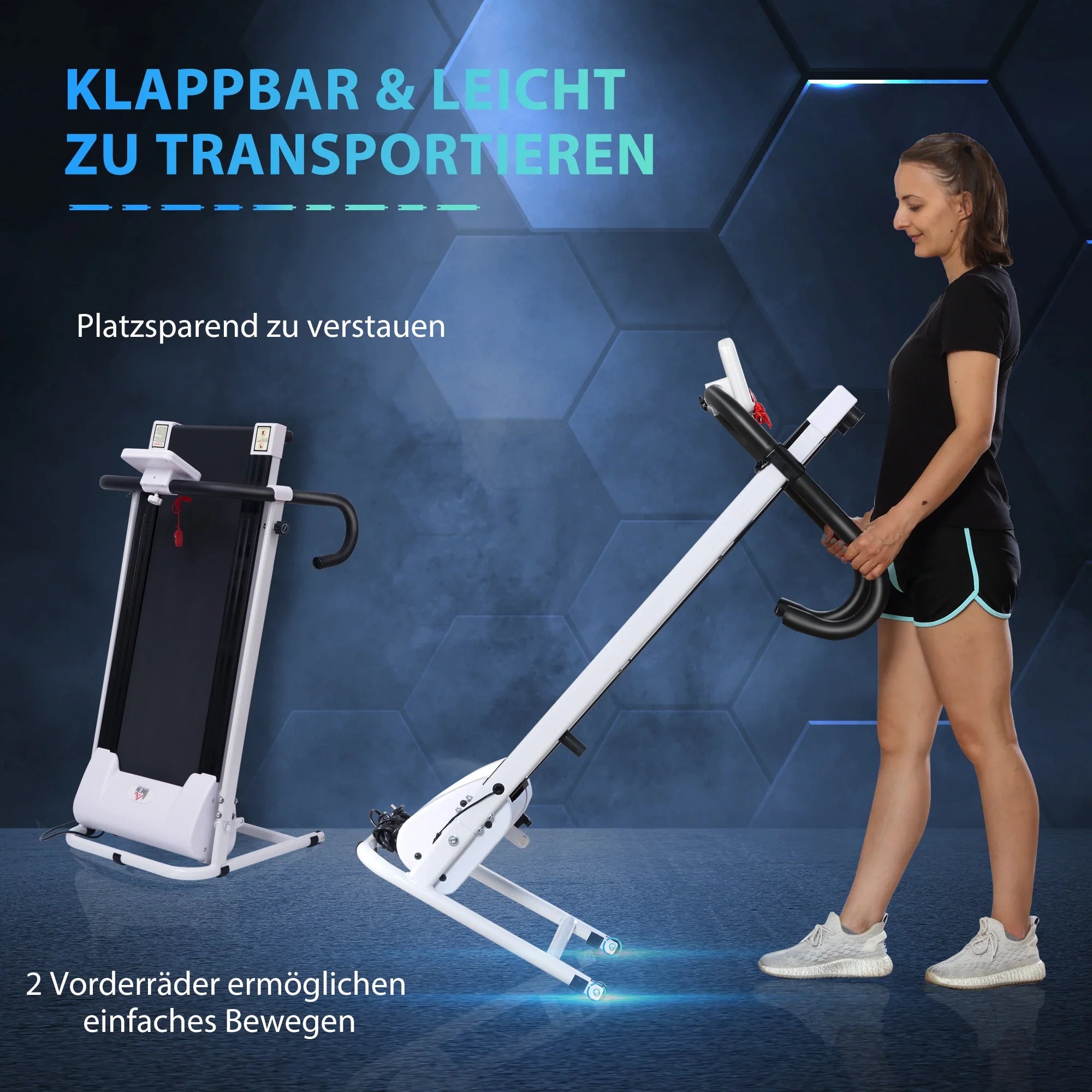 HOMCOM elektrisches Laufband klappbar LCD-Display 12 Programme