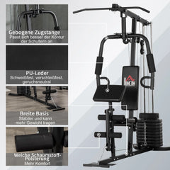 HOMCOM Kraftstation Fitnessstation Latzug Butterfly verstellbar