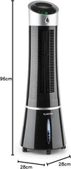 Klarstein 4-in-1: Smart Luftkühler, Ventilator, Luftbefeuchter & Ionisation I 6 L Wassertank, Oszillation, 30 W, 210 m³/h, Timer I Klimagerät ohne Abluftschlauch, Mobiles Klimagerät, Schwarz-Rosegold