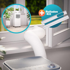 Monzana lokale Klimaanlage MZKA2000 Mobil Abluftschlauch 7000BTU 3in1 750W 24h Timer 25qm Fernbedienung Luftentfeuchter Rollladenkit Klimagerät