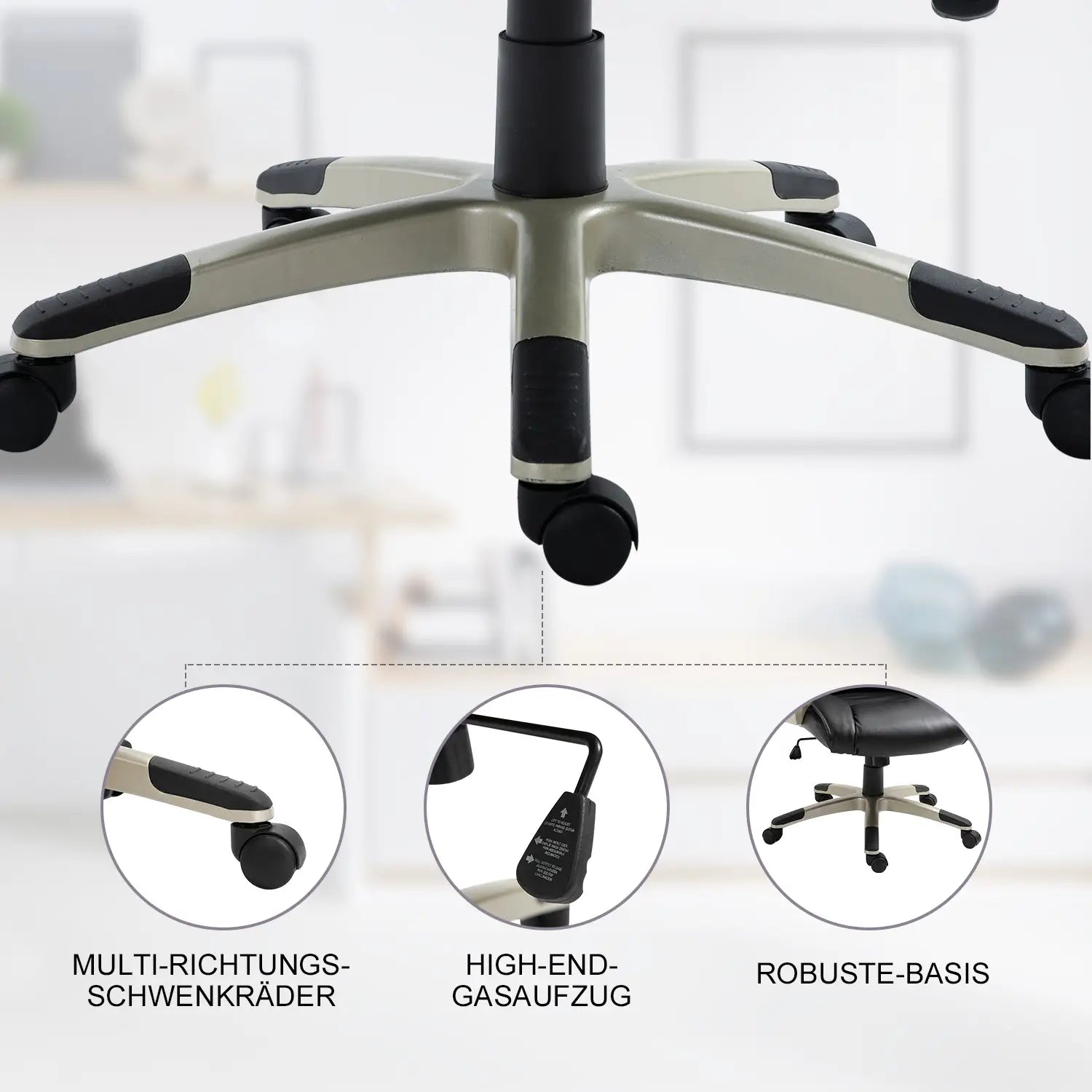 HOMCOM Bürostuhl höhenverstellbar 360° drehbar