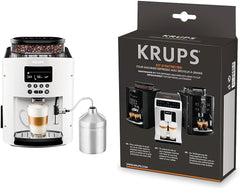 Krups Essential Kaffeevollautomat mit Milchschlauch, 2-Tassen-Funktion, LCD-Display, Einfache Reinigung, Kaffeemaschine, TÜV-Siegel, Schwarz, EA816031