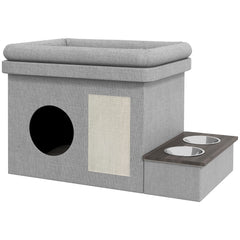Edelstahl Futternapf Set 2 Näpfe Grau 78x48x49,5 cm