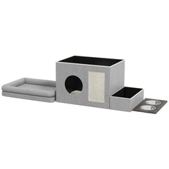 Edelstahl Futternapf Set 2 Näpfe Grau 78x48x49,5 cm