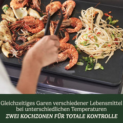 Cuisinart Hot Plate Entertaining Grill & Griddle | XL Elektrischer Plancha Grill, Teppanyaki Grillplatte für zu Hause | Antihaftbeschichtete abnehmbare Platte, 2-Zonen-Temperaturregelung bis zu 260°C