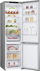 LG GBV22NCCEP Kühl-/Gefrierkombination – Smart Inverter Compressor, Total No Frost, Modern Flat Door Design, Matt Schwarz Metallic, Energieeffizienz A