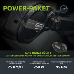 Highphoria Elektrofahrrad Erwachsene, 250W 25 km/h E-Bike mit Batterie, Starker Motor, Kettenschaltung, E-Mountainbike mit Hydraulische Federgabel Pedelec für Damen & Herren