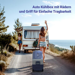 AAOBOSI Compressor Cool Box 36 L, Cool Box Car with WiFi App Control, 12/24 V and 100-240 V Electric Cool Box, up to -20 °C for Car, Truck, Boat, Motorhome, Camping, Double Zone
