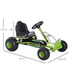 HOMCOM Kinder Go Kart Tretauto Offroad-Design verstellbarer Sitz