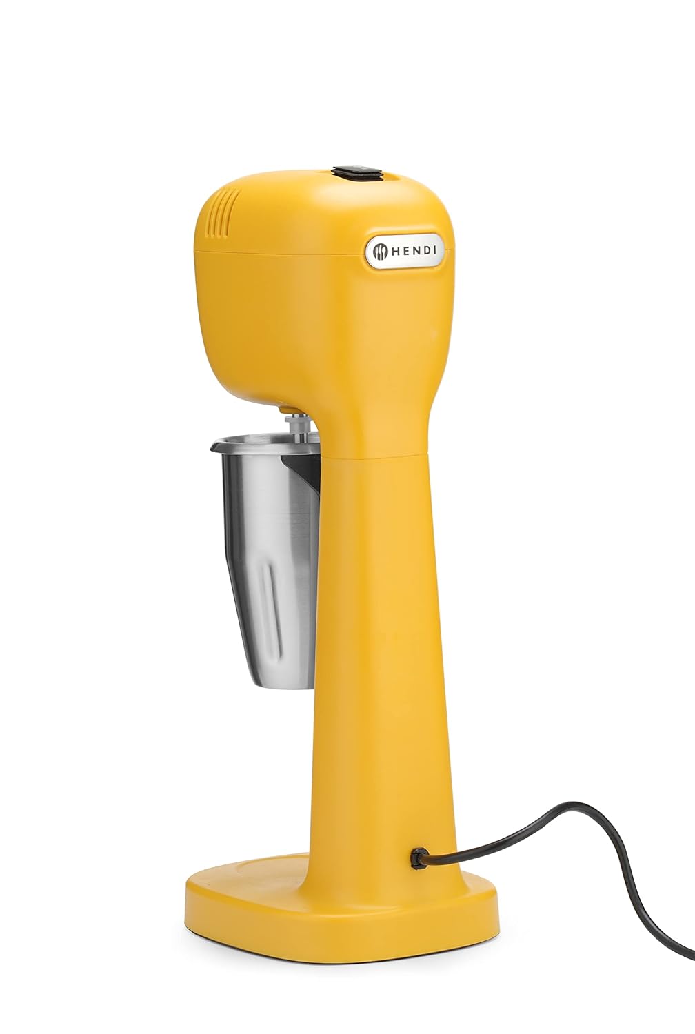 HENDI Milchshake Maker, Inkl. 2 Mixbechers (Edelstahl und Polykarbonat) und 4 austauschbaren Rührwerken, Drink mixer, Frappés, Getränkemixer, 230V/400W, 170x196x(H)490mm, Karamell