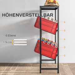 HOMCOM Getränkekistenregal höhenverstellbar 3 Ebenen