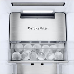 LG GSGV81PYLL Side by Side Kühlschrank, Klasse E, 635 L, Instaview, Kühlschrank mit Gefrierfach, Eis-, Crushed Ice- Wasserspender, Total NoFrost, Smart Inverter Kompressor, Wi-Fi