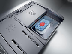 Siemens SN43ES14VE, iQ300 Smarter Geschirrspüler, Unterbau-Spülmaschine mit Besteckschublade, 60 cm, automatische Türöffnung dank autoOpen dry, besonders leise mit iQdrive-Motor, aquaStop, Edelstahl