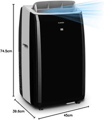 Klarstein Mobile Klimaanlage mit Abluftschlauch, 4-in-1 Klimagerät, Ventilator, Luftentfeuchter & Nachtmodus, Kleine & Portable Klimaanlage für Wohnung & Büro, Niedriger Verbrauch, 14000BTU