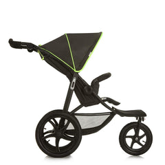 hauck Kinderwagen Runner 2, Dreirad Buggy mit XL Lufträder für Kinder bis 22 kg, UV-Schutz 50+, Belüftungsfenster, Höhenverstellbar, Faltbar, XL Korb bis 3 kg, Liegefunktion (Black)