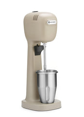 HENDI Milchshake Maker, Inkl. 2 Mixbechers (Edelstahl und Polykarbonat) und 4 austauschbaren Rührwerken, Drink mixer, Frappés, Getränkemixer, 230V/400W, 170x196x(H)490mm, Karamell