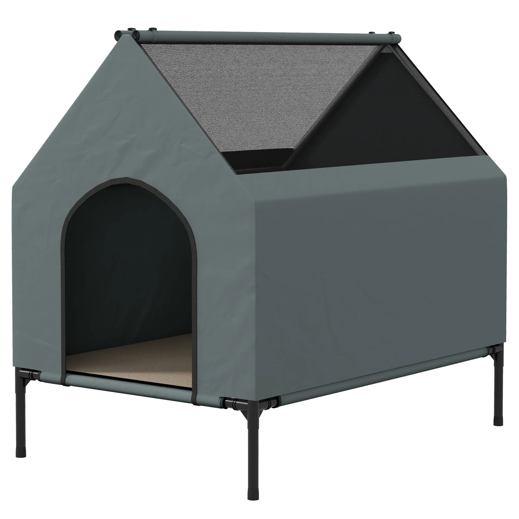 PawHut Hundehütte 81x54x78 cm mit Mesh-Fenster & Tragetasche