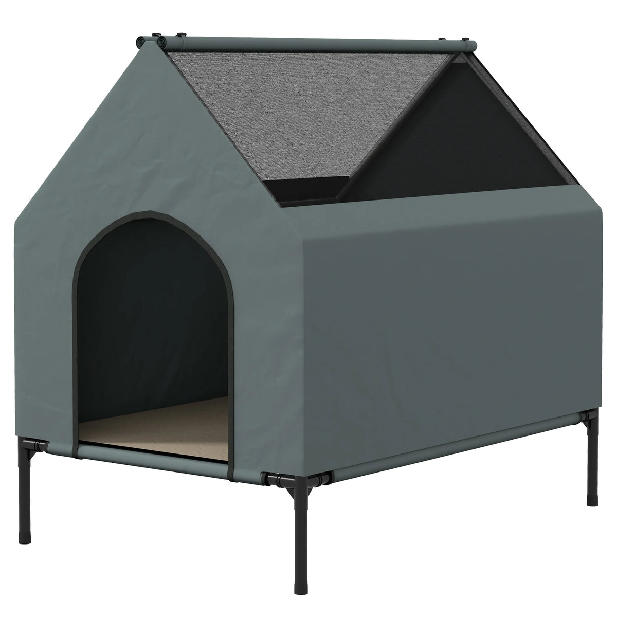 PawHut Hundehütte 81x54x78 cm mit Mesh-Fenster & Tragetasche
