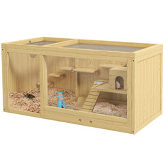 PawHut Hamsterkäfig Kleintierkäfig mehrstöckig mit Zubehör Holz