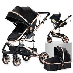 3 in 1 Kombikinderwagen 3 in 1 Reisesysteme Kinderwagen Infant Hochlandschaft Liegender Buggy Kinderwagen Neugeborenen Kinderwagen Faltbarer Standardkinderwagen (906 White)