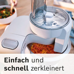 Bosch Küchenmaschine Serie 4 MUM58720,Edelstahl-Schüssel 3,9 L, Mixer 1,25 L, Planetenrührwerk,Knethaken,Schlag,Rührbesen, Durchlaufschnitzler, 3 Scheiben, 1000 W, Dunkelrot/Silber