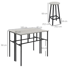 HOMCOM Bartisch-Set 6-teilig kombinierbar platzsparend Essgruppe