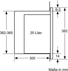 Siemens BF525LMB1 iQ500, Einbau-Mikrowelle, 59 x 38 cm, 800W, 20L Garraum Edelstahl, 25,5 cm Drehteller, touchControl Bedienung, Hydrolytische Reinigungshilfe, cookControl 7 Automatikrogramme, Schwarz