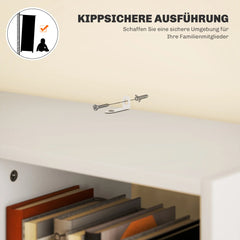 HOMCOM Bücherregal mit Schublade viel Stauraum Weiß