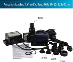 AquaForte Filter-/Teichpumpe DM-22.000 Vario S, 70-200W, Förderhöhe 7,5m, regelbar mit externem Controller. Ideal als Teichpumpe oder als Bachlauf- /Wasserfallpumpe.