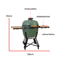 Kobe Kamado Holzkohlegrill Professional XXL, 26, 138x87x115cm