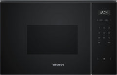 Siemens BF525LMB1 iQ500, Einbau-Mikrowelle, 59 x 38 cm, 800W, 20L Garraum Edelstahl, 25,5 cm Drehteller, touchControl Bedienung, Hydrolytische Reinigungshilfe, cookControl 7 Automatikrogramme, Schwarz