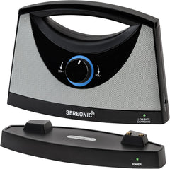 SEREONIC Tragbare Kabellose TV Lautsprecher für Smart TV – Idealer Lautsprecher für Fernseher ohne Dröhnenden Klang – Kabelloser TV Lautsprecher für Hörbeeinträchtigte und Senioren – Reichweite 30 m