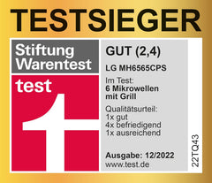 LG MS2595CIS Mikrowelle mit Smart Inverter Technologie, 25 Liter Kapazität, 1000 W, Automatikprogramme, einstellbare Leistungsstufen und EasyClean-Funktion, Silber