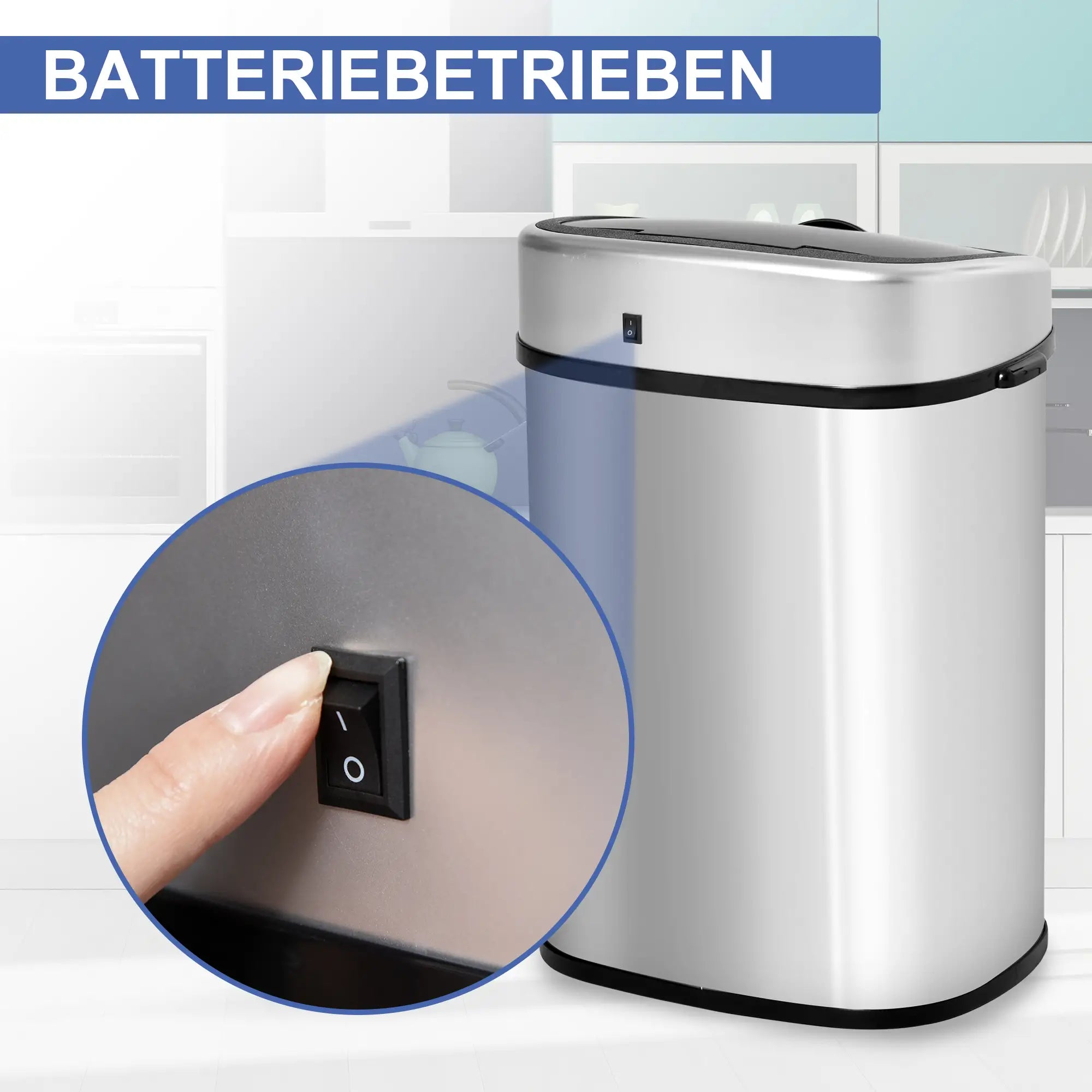 HOMCOM Automatik Mülleimer mit Sensor hygienisch Edelstahl