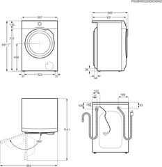 AEG L7WBA60680 Waschtrockner / DualSense - schonende Pflege / 8 kg Waschen / 5 kg Trocknen / D / energiesparend / Mengenautomatik / Nachlegefunktion / ProSteam - Auffrischfunktion / 1600 U/min Weiß