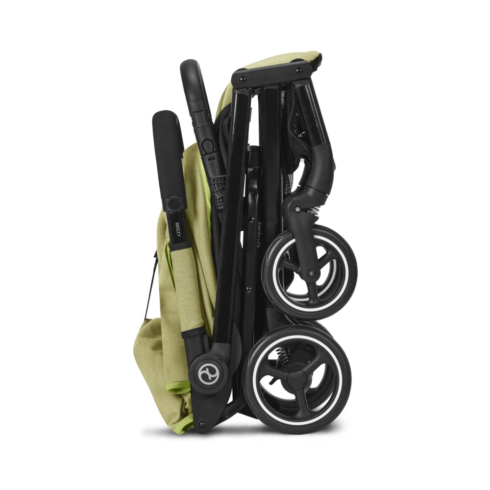 Cybex Gold Kinderwagen Beezy mit One-Pull Harness, Ab Geburt bis ca. 4 Jahre (max. 22 kg), Kompakt und ergonomisch, Almond Beige (Beige mit schwarzem Rahmen)