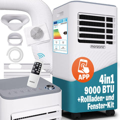 Monzana lokale Klimaanlage MZKA2000 Mobil Abluftschlauch 7000BTU 3in1 750W 24h Timer 25qm Fernbedienung Luftentfeuchter Rollladenkit Klimagerät