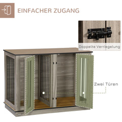PawHut Hundekäfig Beistelltisch 2-in-1 mit Trennwand verriegelbar