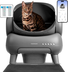 Neakasa M1 Oben offene Katzenklo selbstreinigend Katzentoilette XXL, Geruchsfreie, Hygienisch, App-Steuerung, Große Fassungsvermögen, mit Katzenstreu Matte, Cat Litter Box mit für mehrere Katzen
