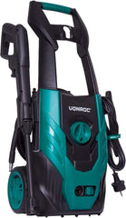 VONROC Profi Hochdruckreiniger 195bar - Fassadenreiniger für schwere Reinigungsarbeiten [2500W] - Hoher Durchfluss [468 l/h] Reinigungstank, Aluminium Pumpe - inkl. Terassenreiniger