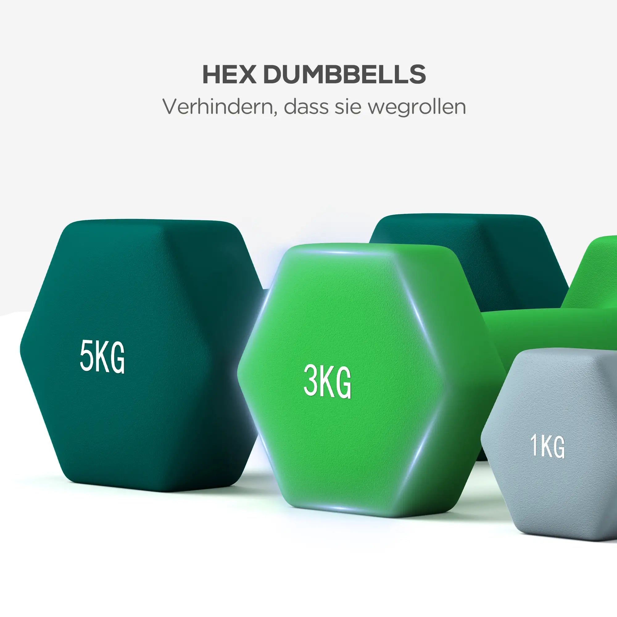 SPORTNOW Hantelset 6-teilig mit Hantelständer – 1 kg bis 5 kg
