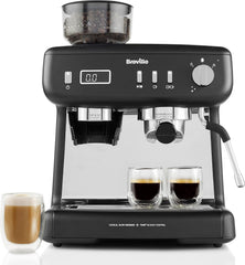 Breville Barista Max Siebträgermaschine | Espressomaschine/Kaffeemaschine mit integriertem Mahlwerk und Milchaufschäumer| 2,8-l-Wasserbehälter | Italienische Pumpe mit 15 Bar | Edelstahl [VCF126X]