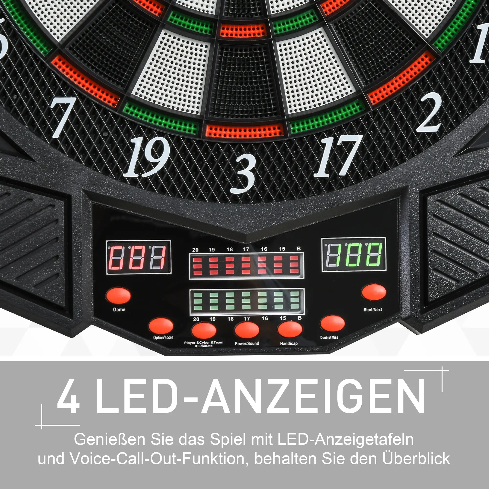 HOMCOM elektronische Dartscheibe Dartboard 27 Spiele 8 Spieler