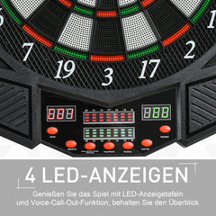 HOMCOM elektronische Dartscheibe Dartboard 27 Spiele 8 Spieler