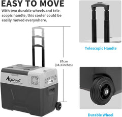 Alpicool CF55 55 Liter Kühlbox 12V tragbarer Mini-Kühlschrank elektrische Gefrierbox klein Gefrierschrank für Auto Camping, LKW, Boot und Steckdose mit USB-Anschluss, -20℃ bis 20℃