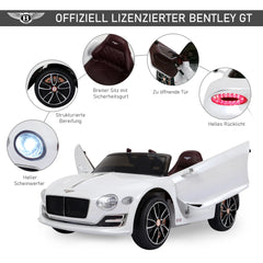 HOMCOM Kinder-Elektroauto Bentley GT lizenziert mit Fernbedienung Weiß