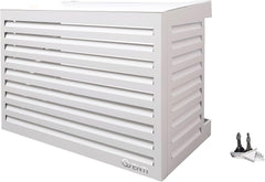 Qventi Abdeckung für Klimaanlage - Anthrazit/Grau - Aluminium - Schutzgitter - Verkleidung - Einfache Montage - Größe S - Außenmaße (LxBxH): 100 x 50 x 75 cm