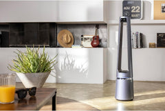 Rowenta QU5062 Eclipse 3in1 Luftreiniger, Heizlüfter, Ventilator, filtert 99,9% der Partikel, für 30 m2 Raumgröße, schnelle Heizung bis zu 35°C, automatischer Tag- und Nachtmodus, Schwarz/Grau
