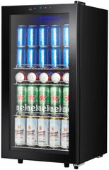Kalamera Getränkekühlschrank, Bierkühlschrank mit Touch-Bedienfeld, 3-18°C Kühlzone, Flaschenkühlschrank 86 Liter, Blaue LED-Innenbeleuchtung, 41 dB, KRC-86GE