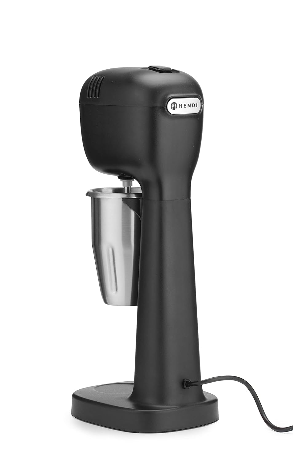 HENDI Milchshake Maker, Inkl. 2 Mixbechers (Edelstahl und Polykarbonat) und 4 austauschbaren Rührwerken, Drink mixer, Frappés, Getränkemixer, 230V/400W, 170x196x(H)490mm, Karamell